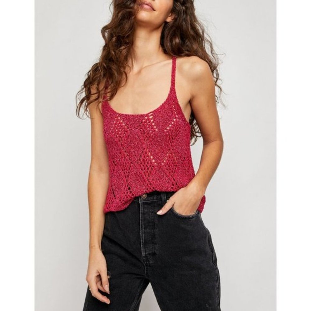 Free People Glisten Crochet Tank - Picture 2 of 9